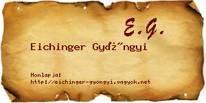 Eichinger Gyöngyi névjegykártya